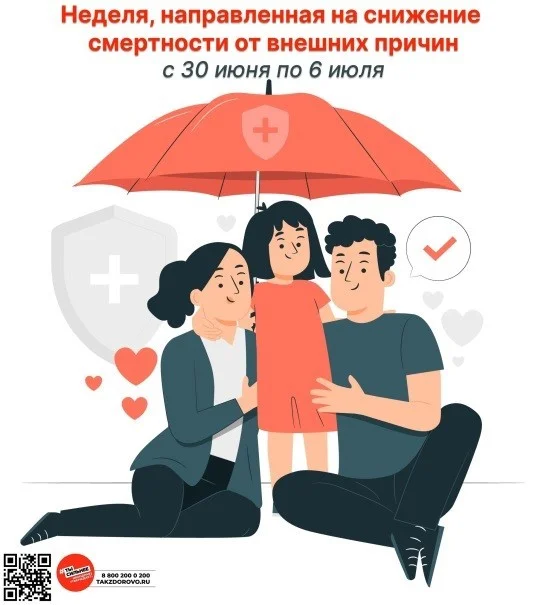 С 30 июня по 6 июля - неделя, направленная на снижение смертности от внешних причин